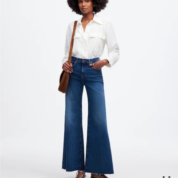 NWT Madewell Flared Wide-Leg Crop Jeans sz28 - Picture 1 of 5